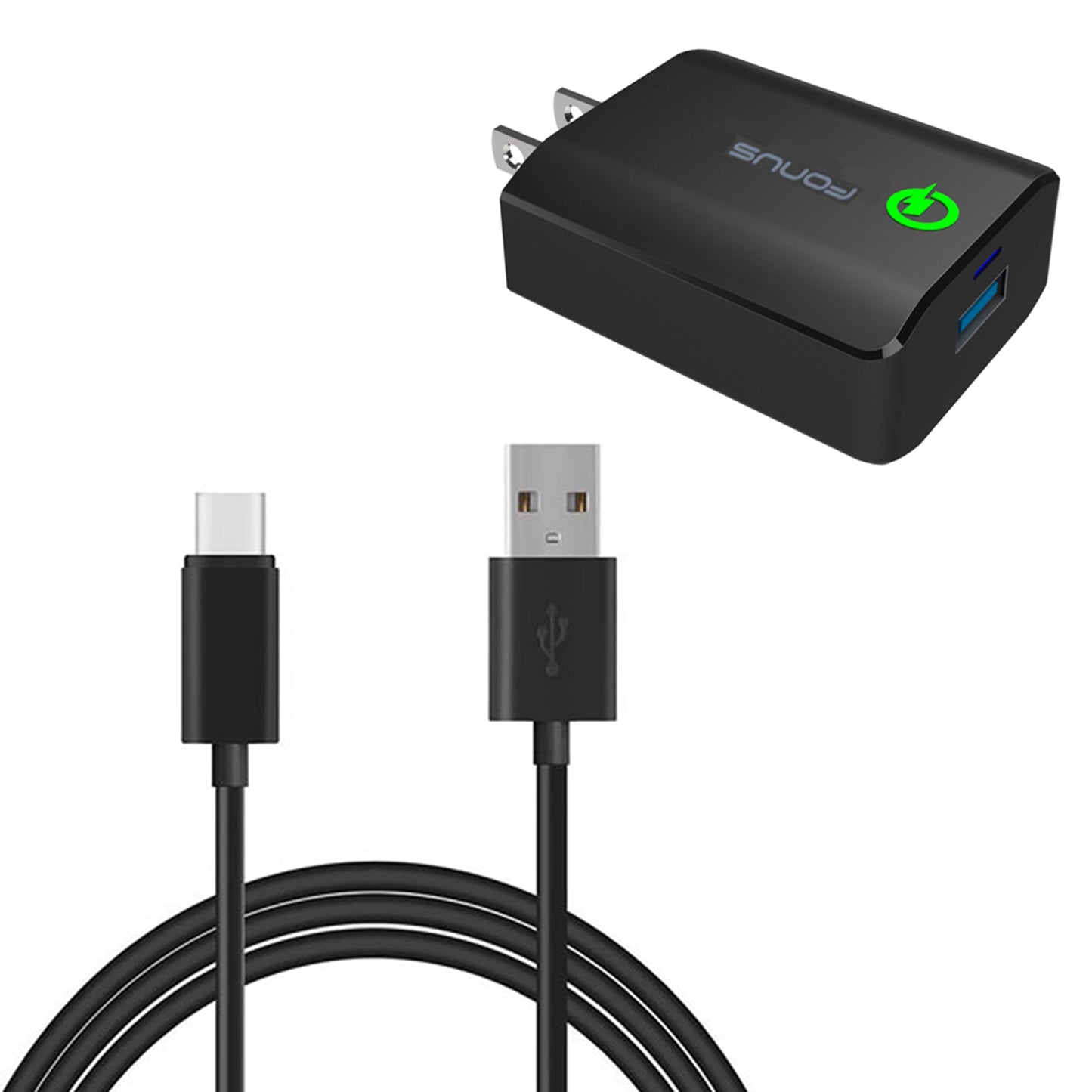 Home Charger, Travel Quick Charge Type-C 6ft USB Cable 18W Fast - NWK51 972-1