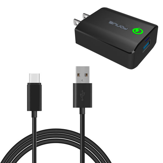 Home Charger,  Travel Quick Charge Type-C 6ft USB Cable 18W Fast  - NWK51 972-1