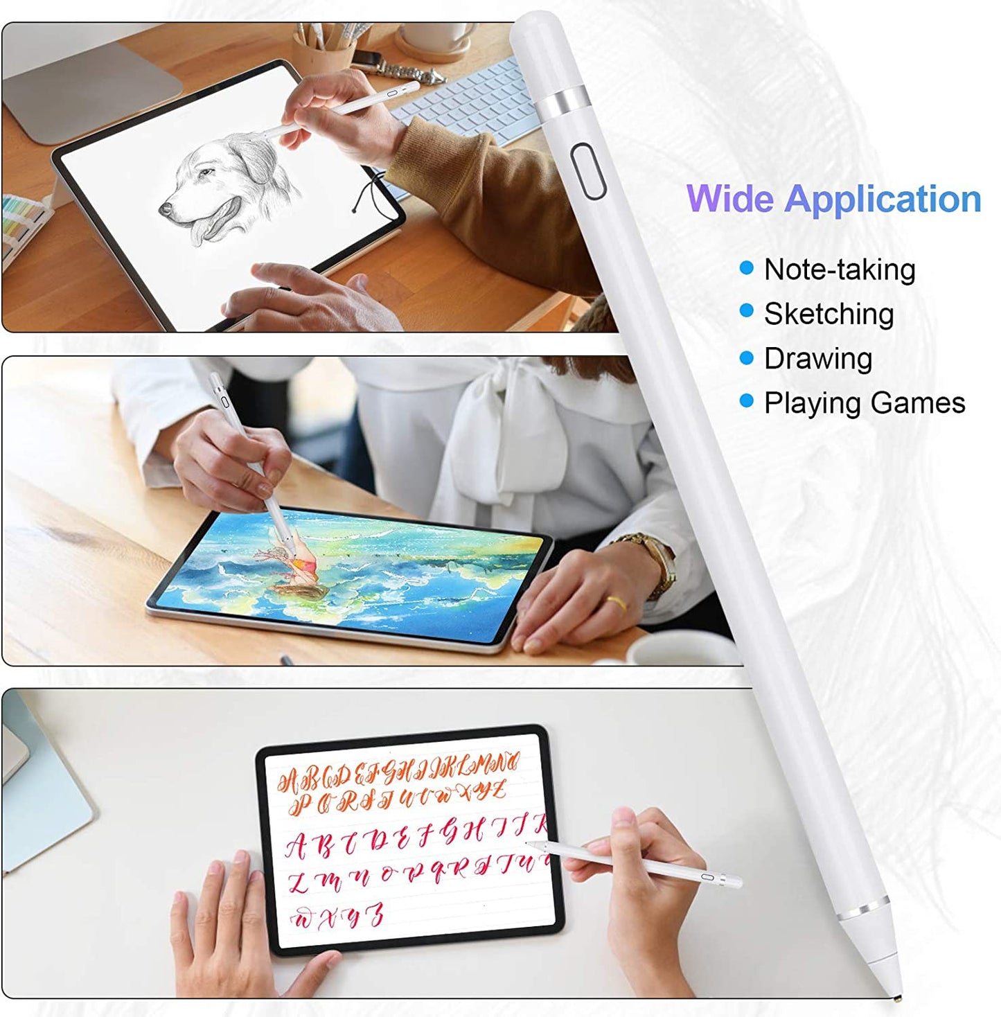 Active Stylus Pen, Palm Rejection Rechargeable Touch Capacitive Digital - NWB20