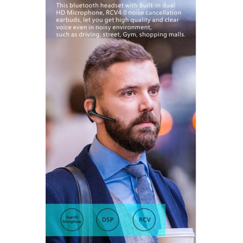 Wireless Earphone, Headset Single Handsfree Headphone Boom Mic Ear-hook - NWE24
