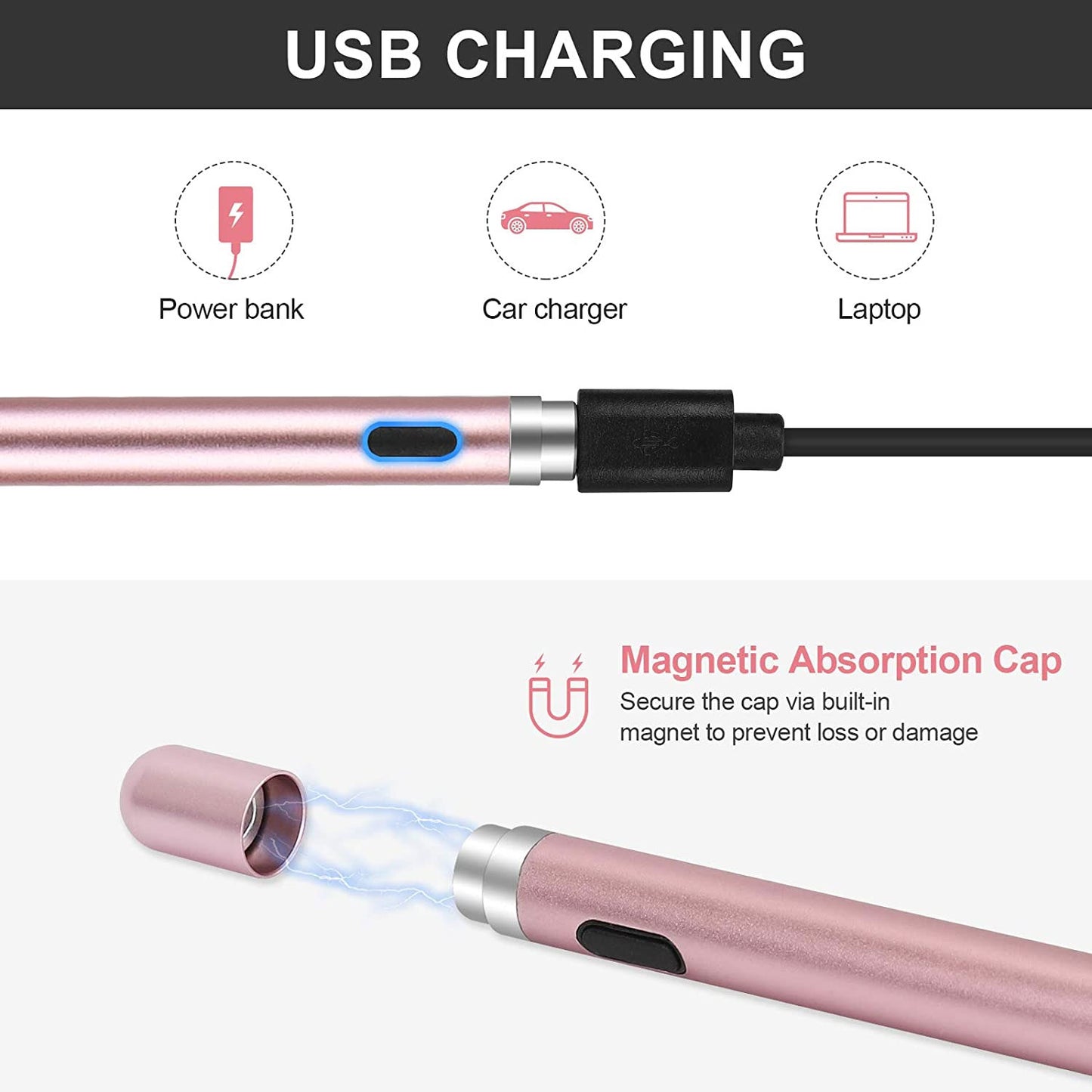 Active Stylus Pen , Palm Rejection Rechargeable Touch Capacitive Digital - NWG78