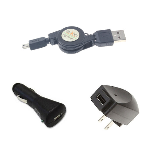 Car Home Charger, Adapter Power Mini-USB Retractable USB Cable - NWB82