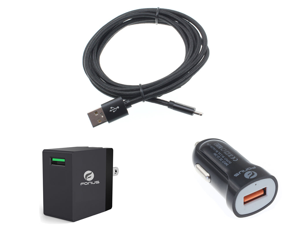Fast Home Car Charger,  Adapter Power Travel 6ft Long MFi USB Cable  - NWM33 1092-1