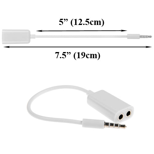 Headphones Splitter, Audio Jack Adaptor Dual Headset Port Earphone Adapter 3.5mm - NWS25