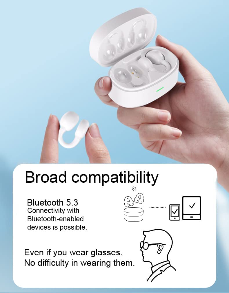 Wireless Ear-Clip TWS Earphones , Headset Hands-free Mic Charging Case True Stereo Bluetooth Earbuds - NWZ33