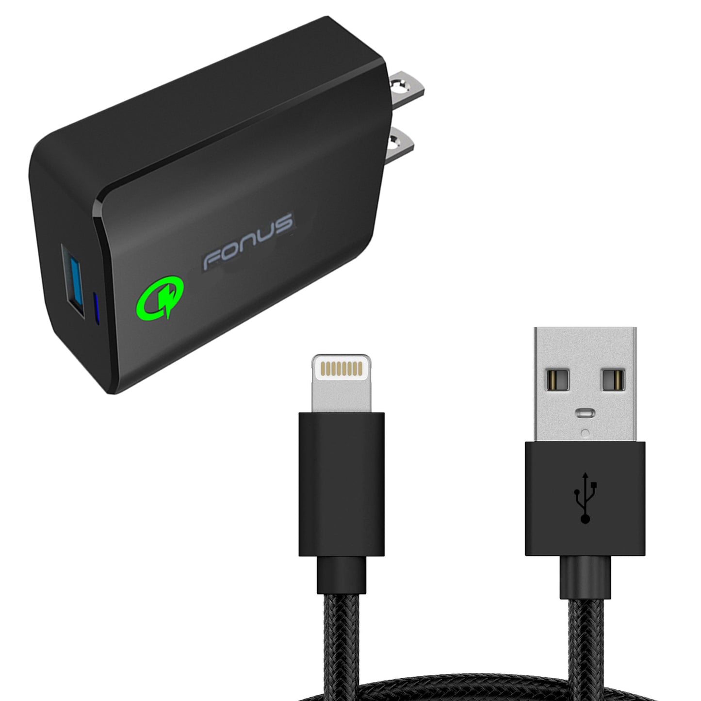 Home Charger, Travel Quick Charge Mfi Certified 6ft USB Cable 18W Fast - NWB38 968-1
