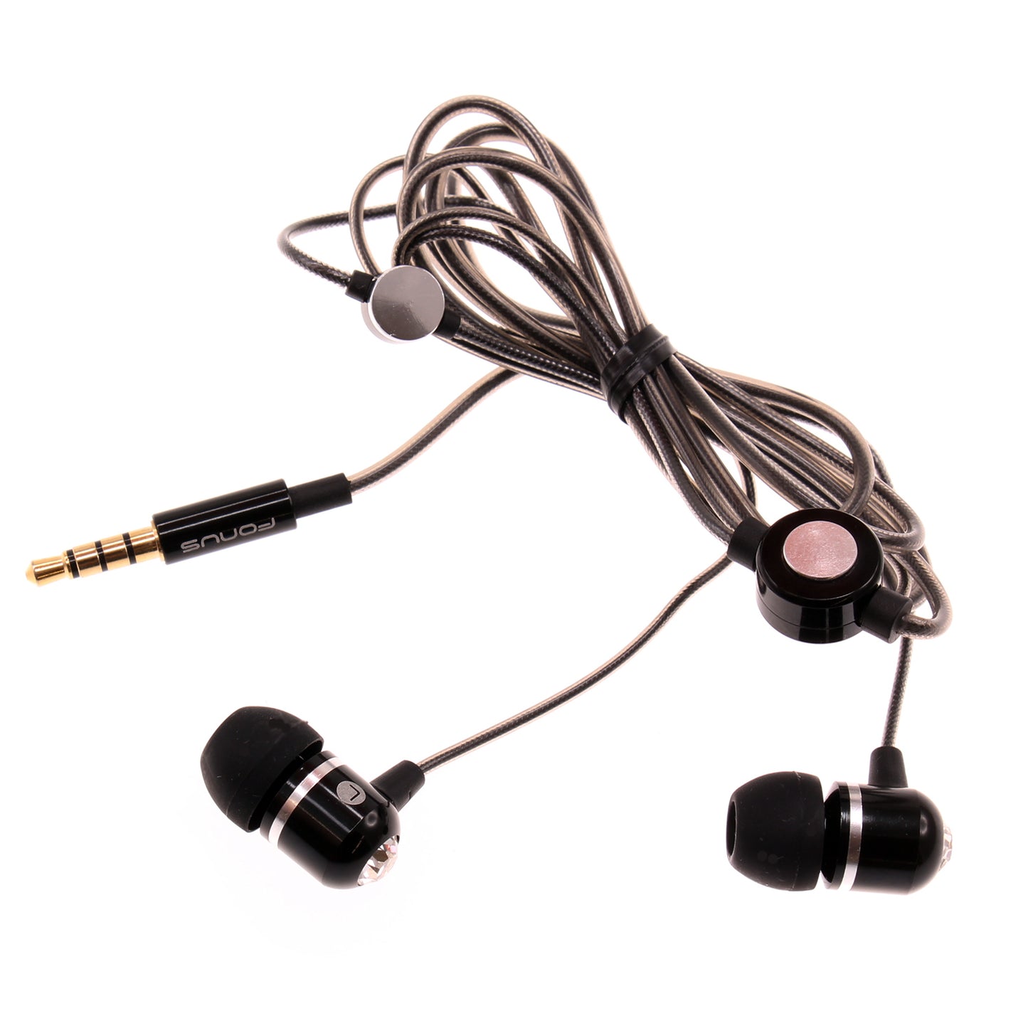 Wired Earphones, Metal Earbuds Headset Handsfree Mic Headphones Hi-Fi Sound - NWG70