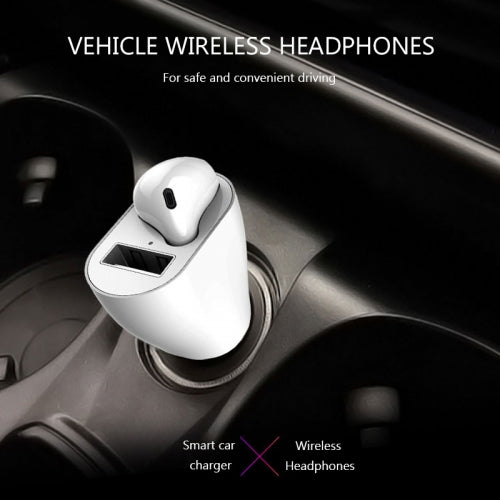 Wireless Earphone, Hands-free Microphone Single Earbud Headphone Mono Headset Docking Car Charger - NWL89