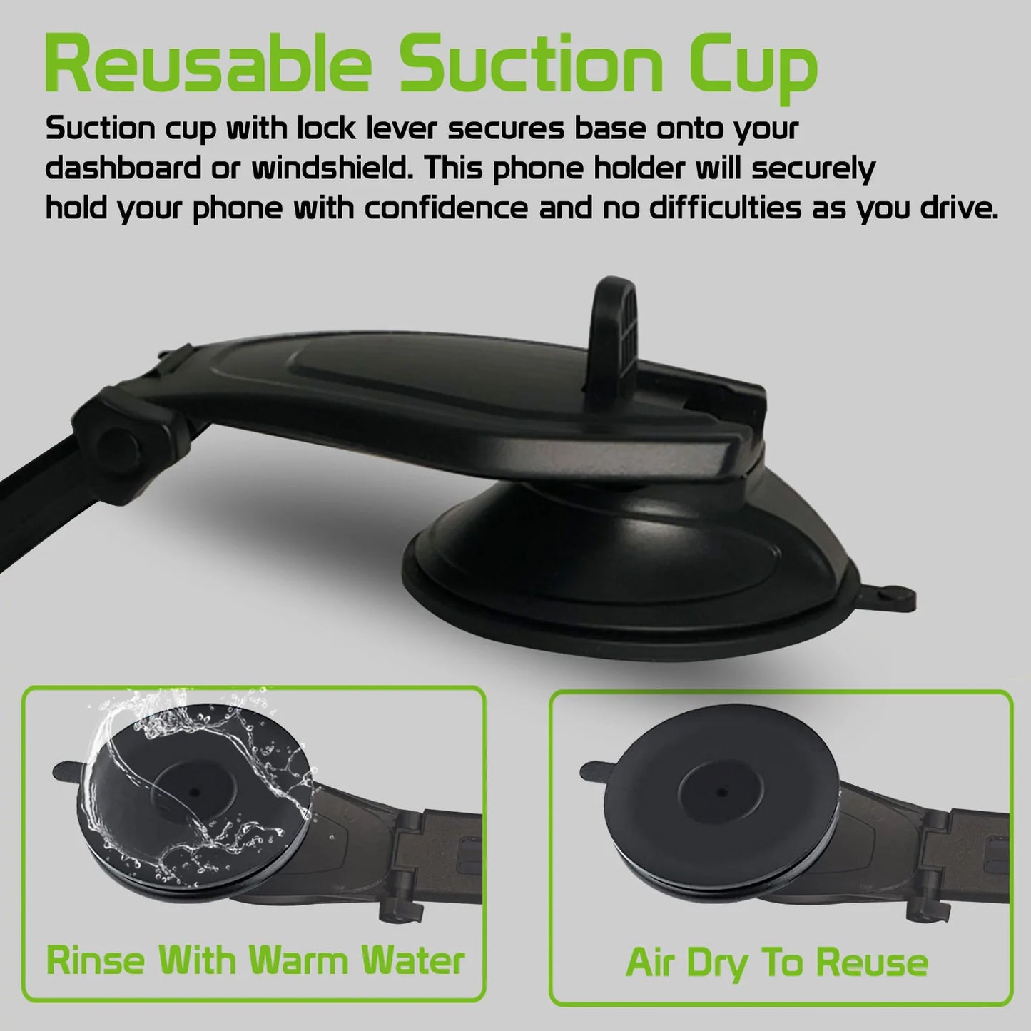 Car Mount, Strong Grip Dock Swivel Cradle Dash Holder - NWZ84
