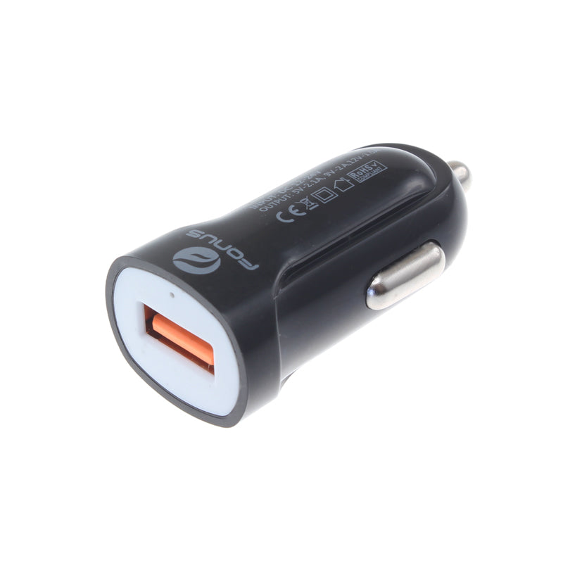 24W Fast Car Charger , Quick Charge Wire Power Cord Micro-USB to USB-C Adapter Coiled USB Cable - NWK78