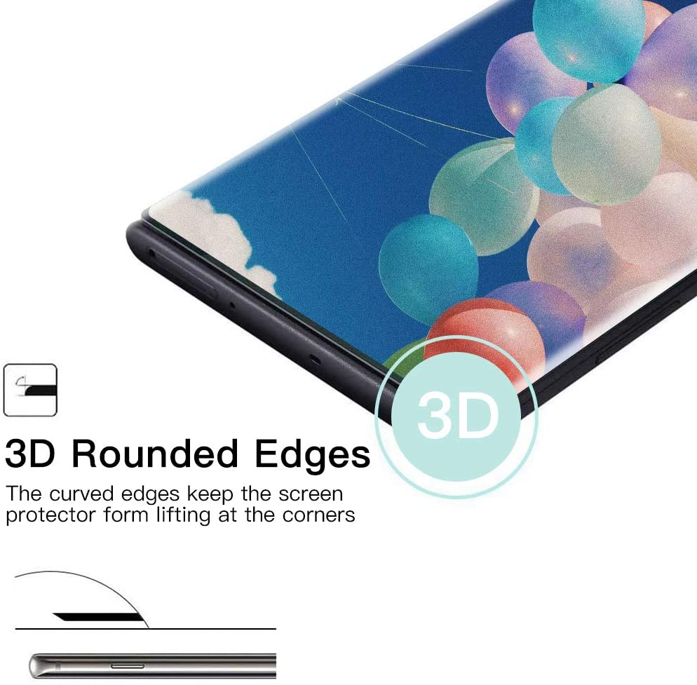 3 Pack Screen Protector, HD Clear Full Cover 3D Curved Edge (Fingerprint Unlock) Tempered Glass - NW3T37