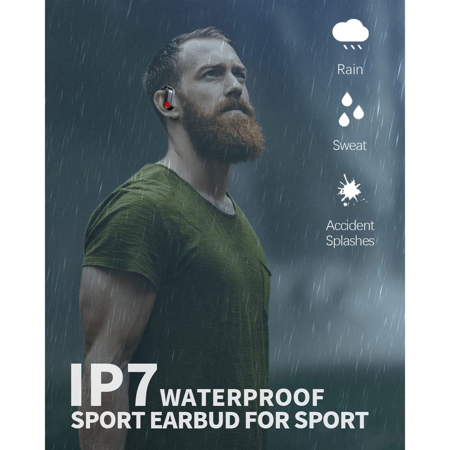 TWS Earphones , Headset True Stereo Earbuds Headphones Wireless Earhook - NWY46