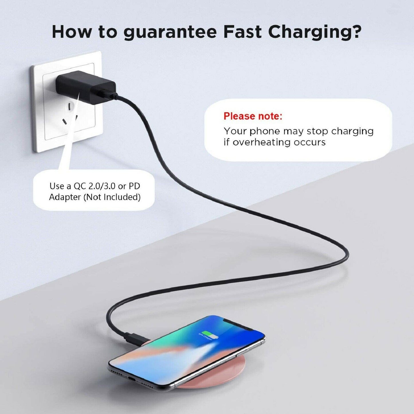 15W Wireless Charger, Quick Charge Slim Charging Pad Pink Fast - NWWH2