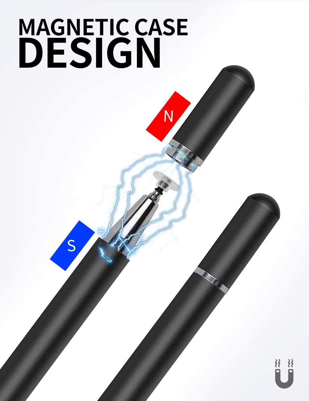 Stylus, Black Lightweight Aluminum Fiber Tip Touch Screen Pen - NWZ79