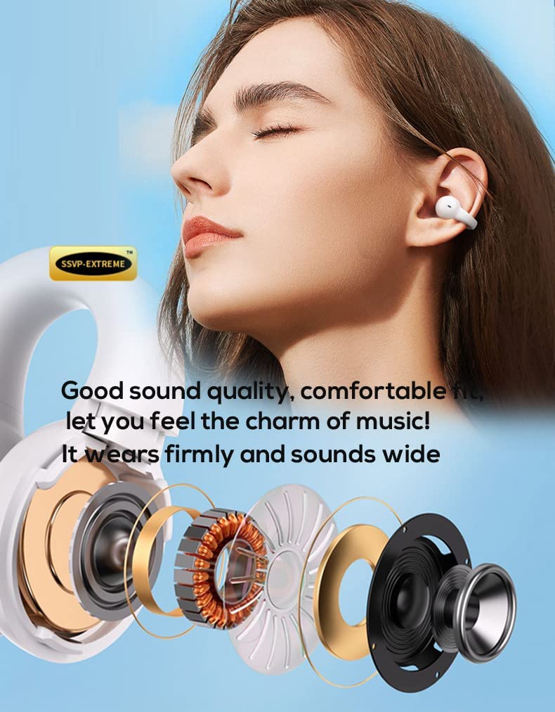 Wireless Ear-Clip TWS Earphones , Headset Hands-free Mic Charging Case True Stereo Bluetooth Earbuds - NWZ33