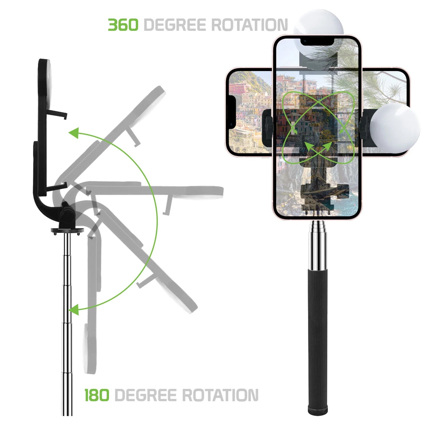 Selfie Stick, Self-Portrait Stand Remote Shutter Built-in Tripod Wireless - NWZ98