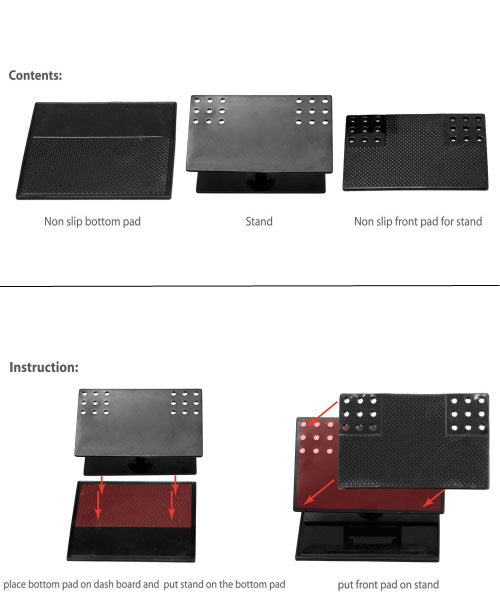 Car Mount, Mat Stand Non-Slip Sticky Holder Dash - NWT10