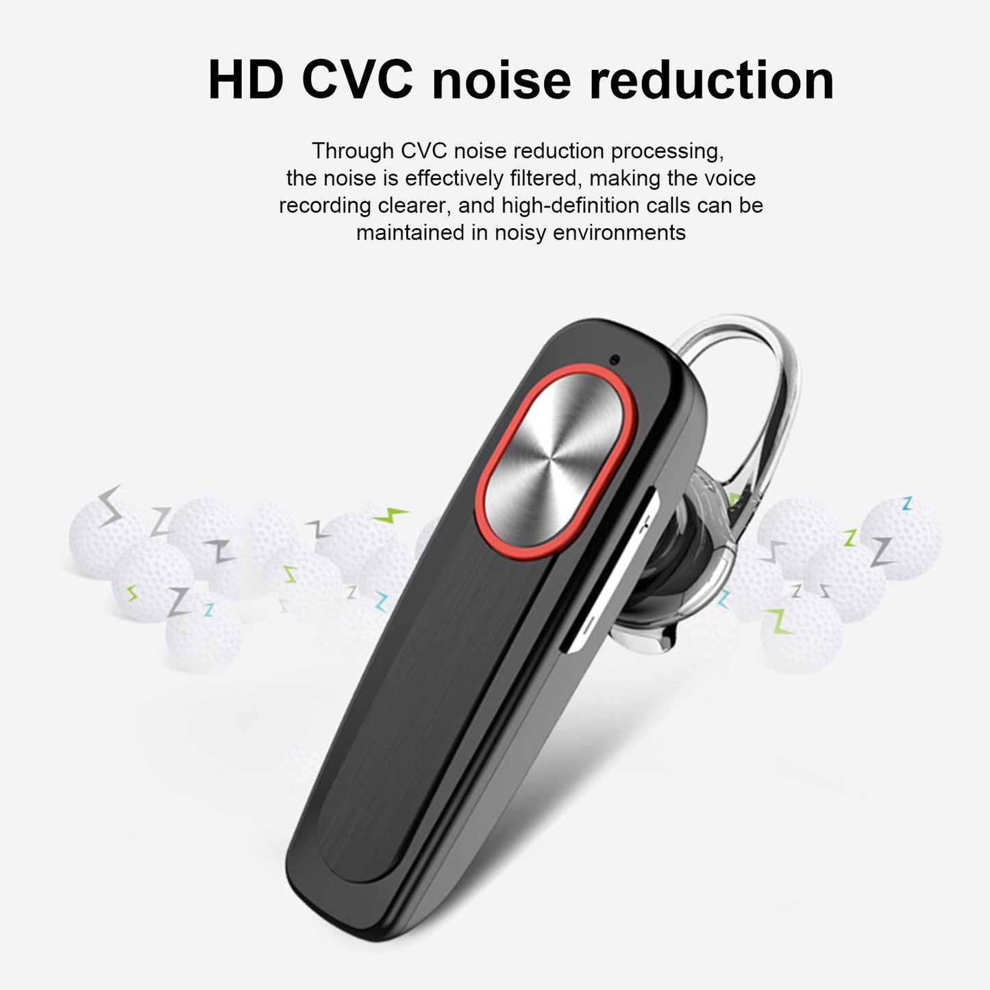Wireless Earphone, Headset Single Headphone Handsfree Mic Mono Earbud - NWY84