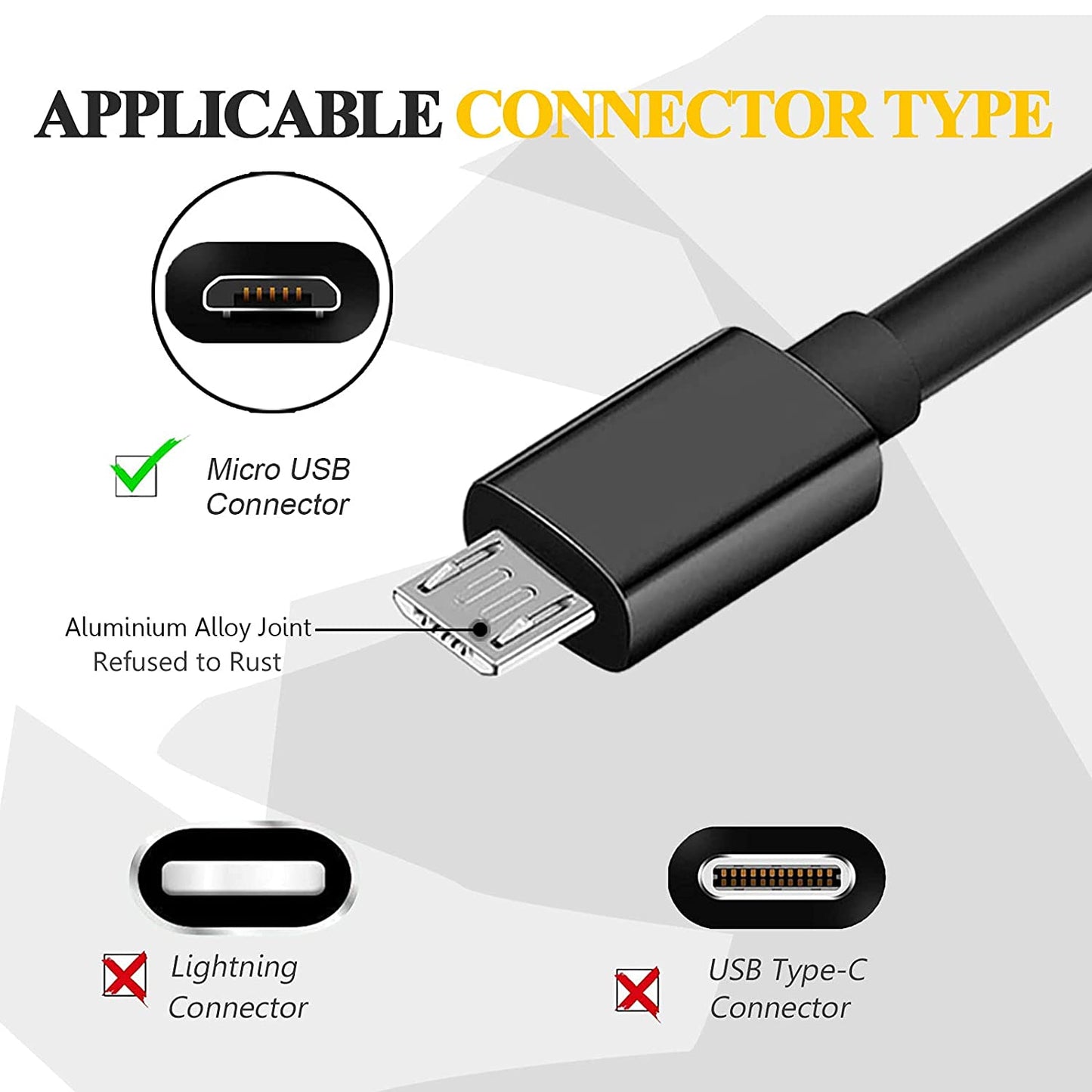 6ft USB Cable, Long Wire Power Charger Cord MicroUSB - NWK20 276-2
