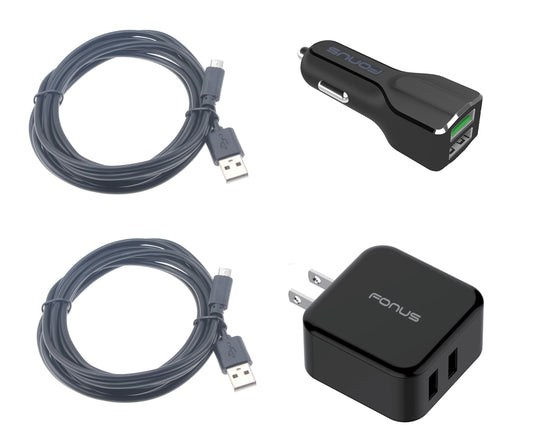 Fast Home Car Charger, Adapter Power Travel 6ft Long Micro USB Cable - NWK14