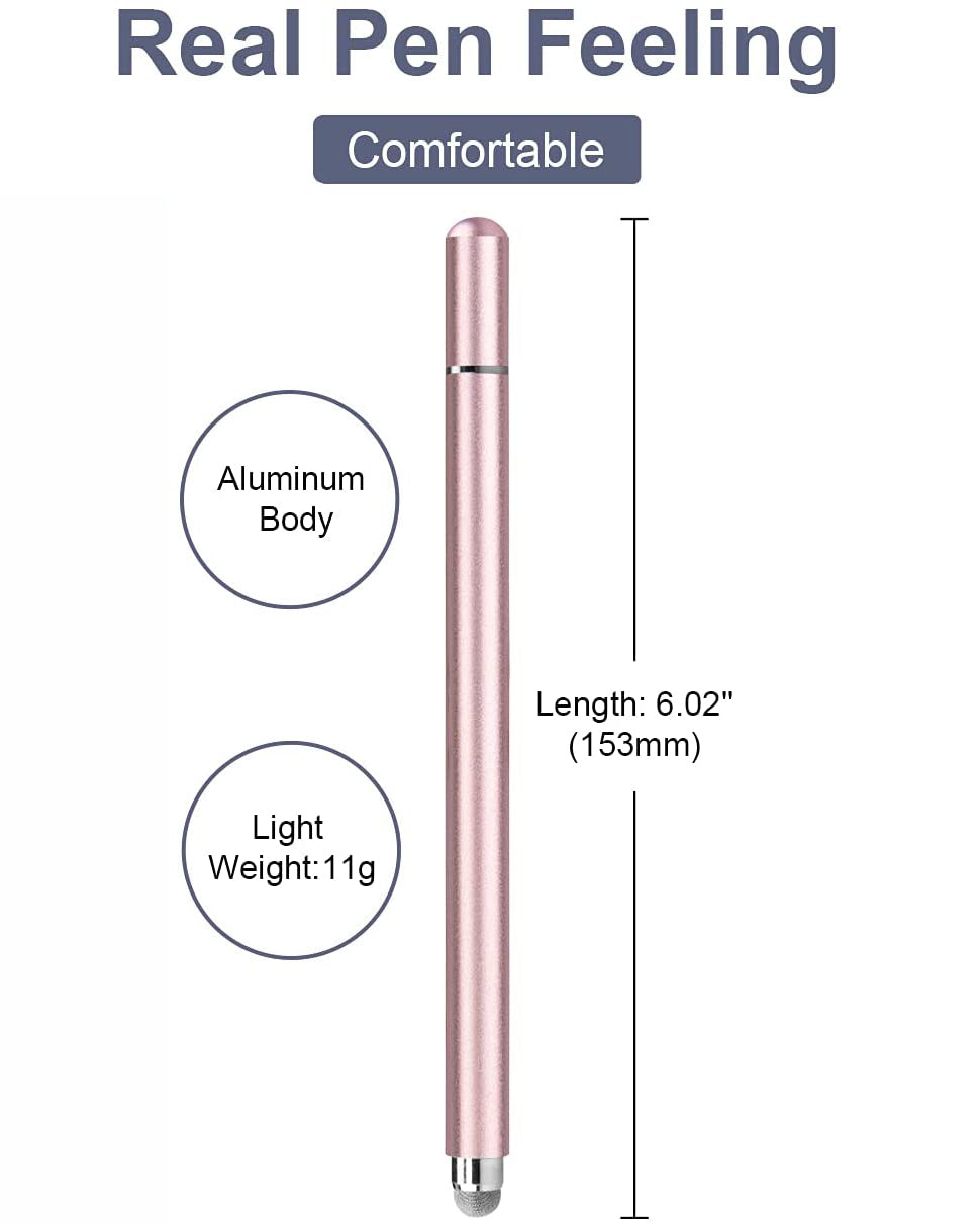 Pink Stylus, Lightweight Aluminum Fiber Tip Touch Screen Pen - NWZ80