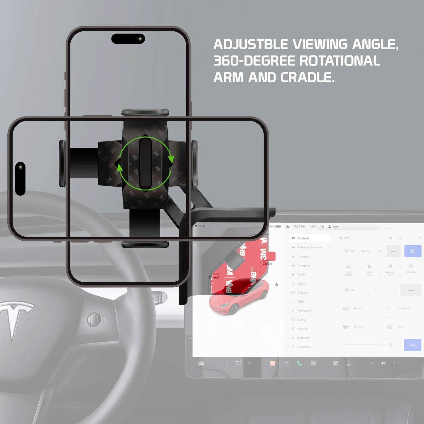 Car Mount, (For Tesla Model 3 and Y ONLY) Dock Strong Grip Display Phone Holder - NWY48