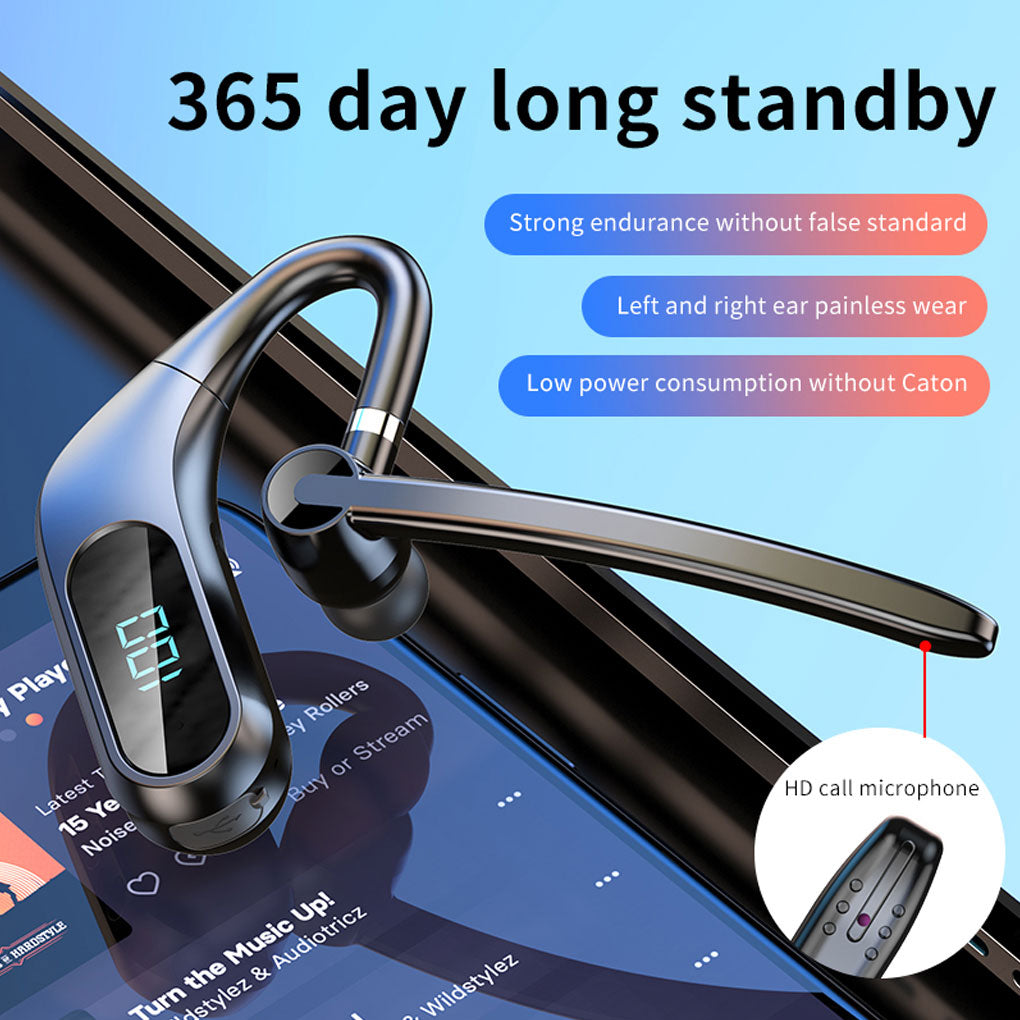Wireless Earphone, Headset Single Handsfree Headphone Boom Mic Ear-hook - NWY47