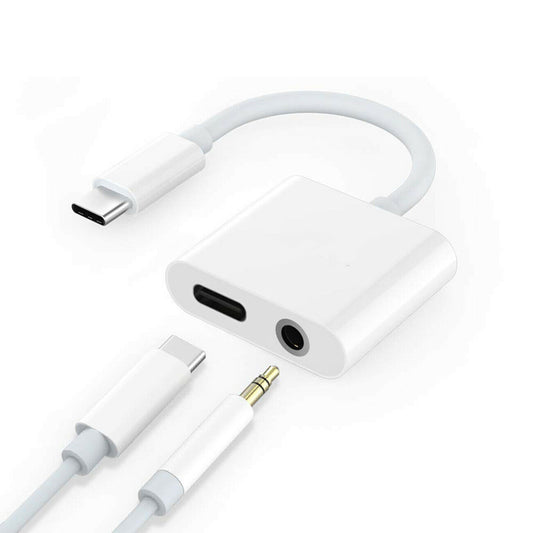 USB-C Headphone Adapter, Mic Support Splitter Type-C Charger Port 3.5mm Jack Earphone - NWG27