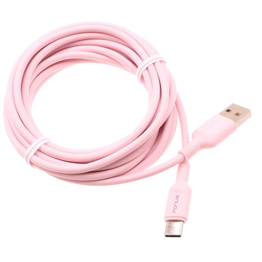 10ft Long USB-C Cable, Fast Charge Type-C Power Wire Charger Cord Pink - NWJ16