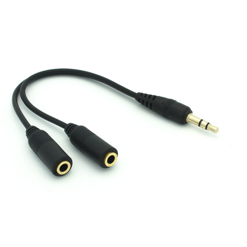 Headphones Splitter 3.5mm Earphone Adapter Dual Headset Port Audio Jack Adaptor - NWG14