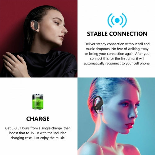 TWS Headphones, True Stereo Ear hook Earphones Earbuds Wireless - NWL95