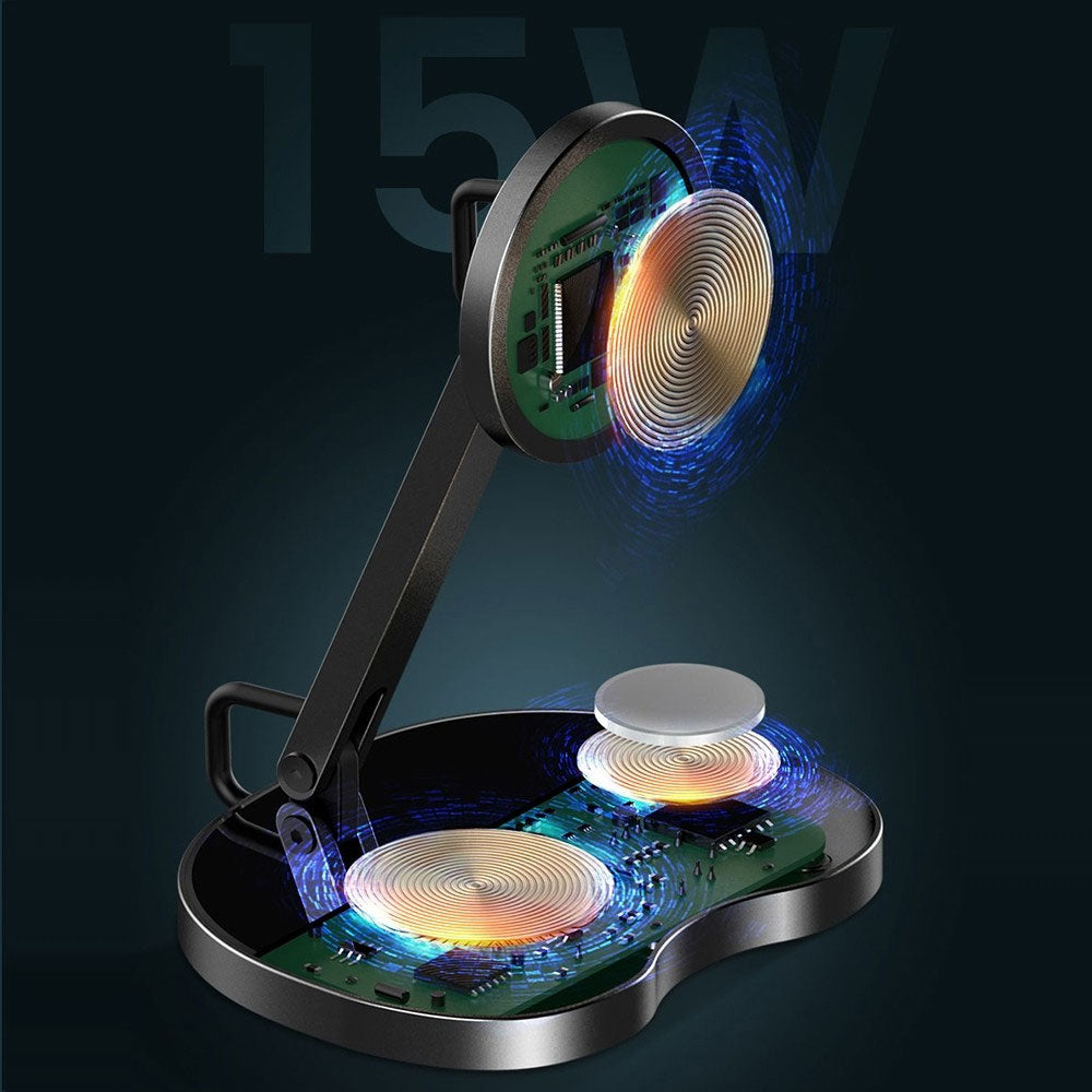 3-in-1 Magnetic Wireless Charger, Charging Pad Stand Foldable 15W Fast charge - NWY81