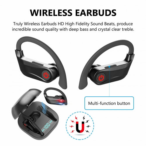TWS Headphones, True Stereo Ear hook Earphones Earbuds Wireless - NWL95