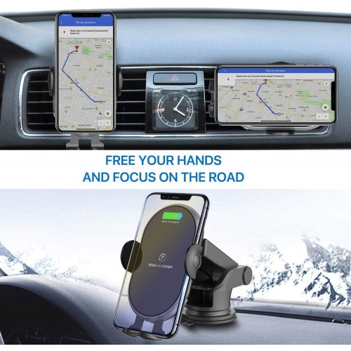 Car Wireless Charger Mount, Dock Auto Sensor Fast Charge Holder Dashboard Air Vent - NWE57