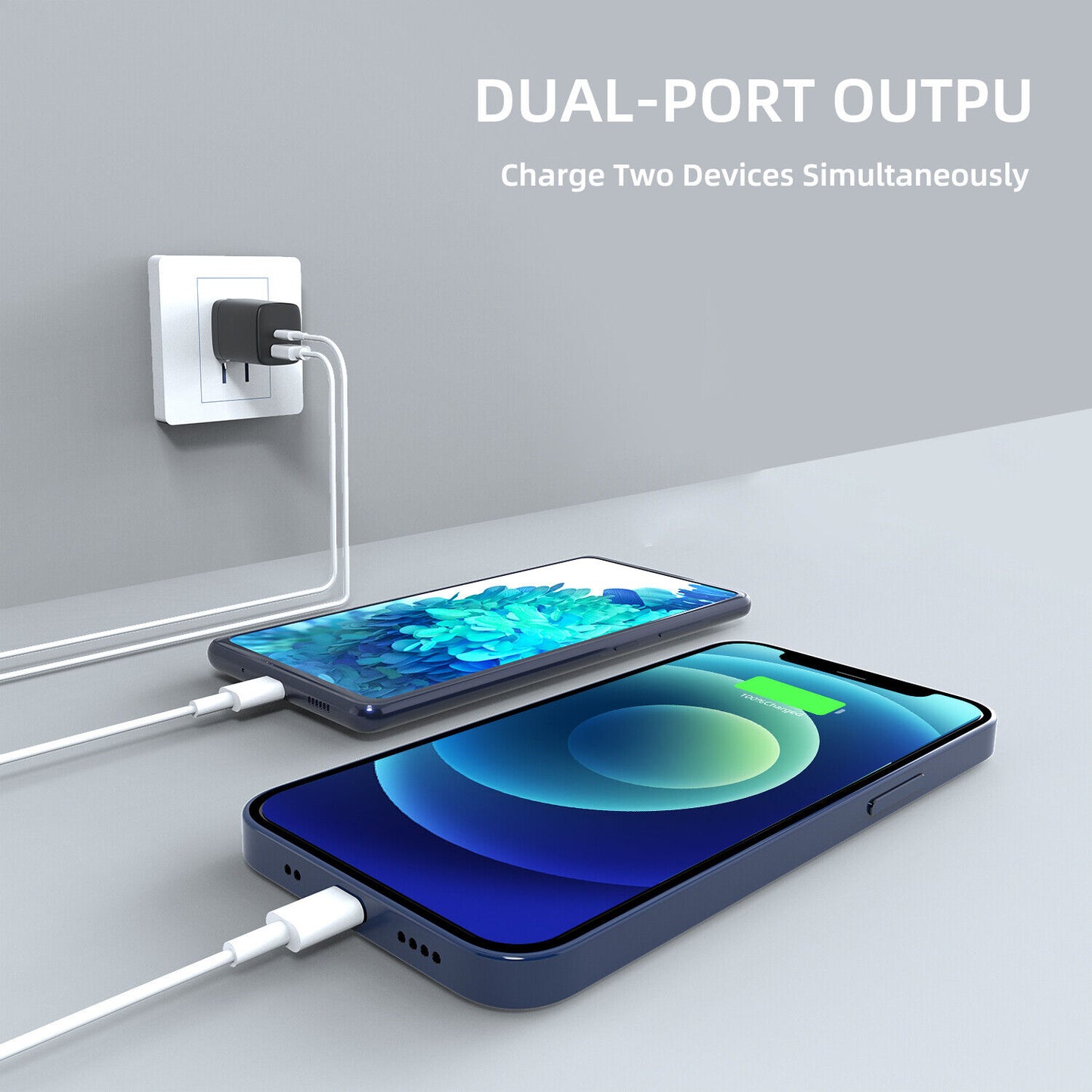 Belt Clip Case and Fast Home Charger Combo , 2-Port Quick Charge Kickstand Cover 6ft Long USB-C Cable PD Fast Charger Cord Swivel Holster - NWA85+G88