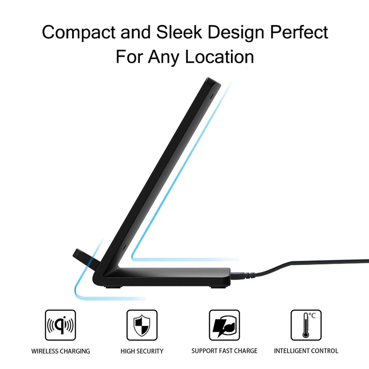 Wireless Charger, Charging Pad 2-Coils Detachable Stand 10W Fast - NWZ40