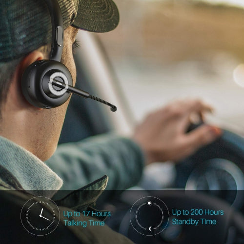 Wireless Headphone, Over-the-Head Earphone Hands-free Headset With Boom Microphone - NWD85