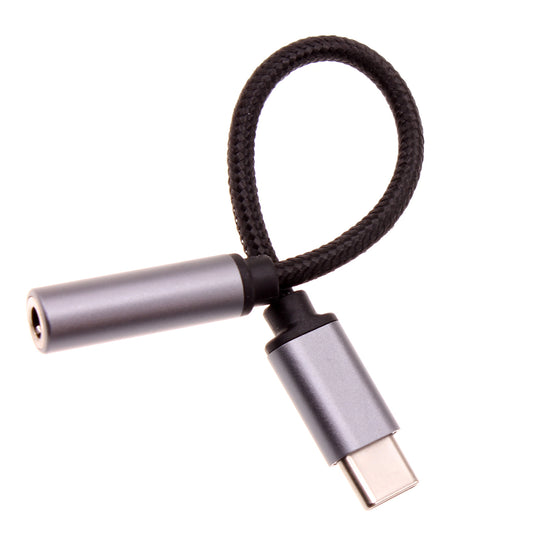 USB-C Earphone Adapter, Mic Support Adaptor 3.5mm Female to USB-C Male Port Converter Headphone Audio Jack - NWS92 2193-1