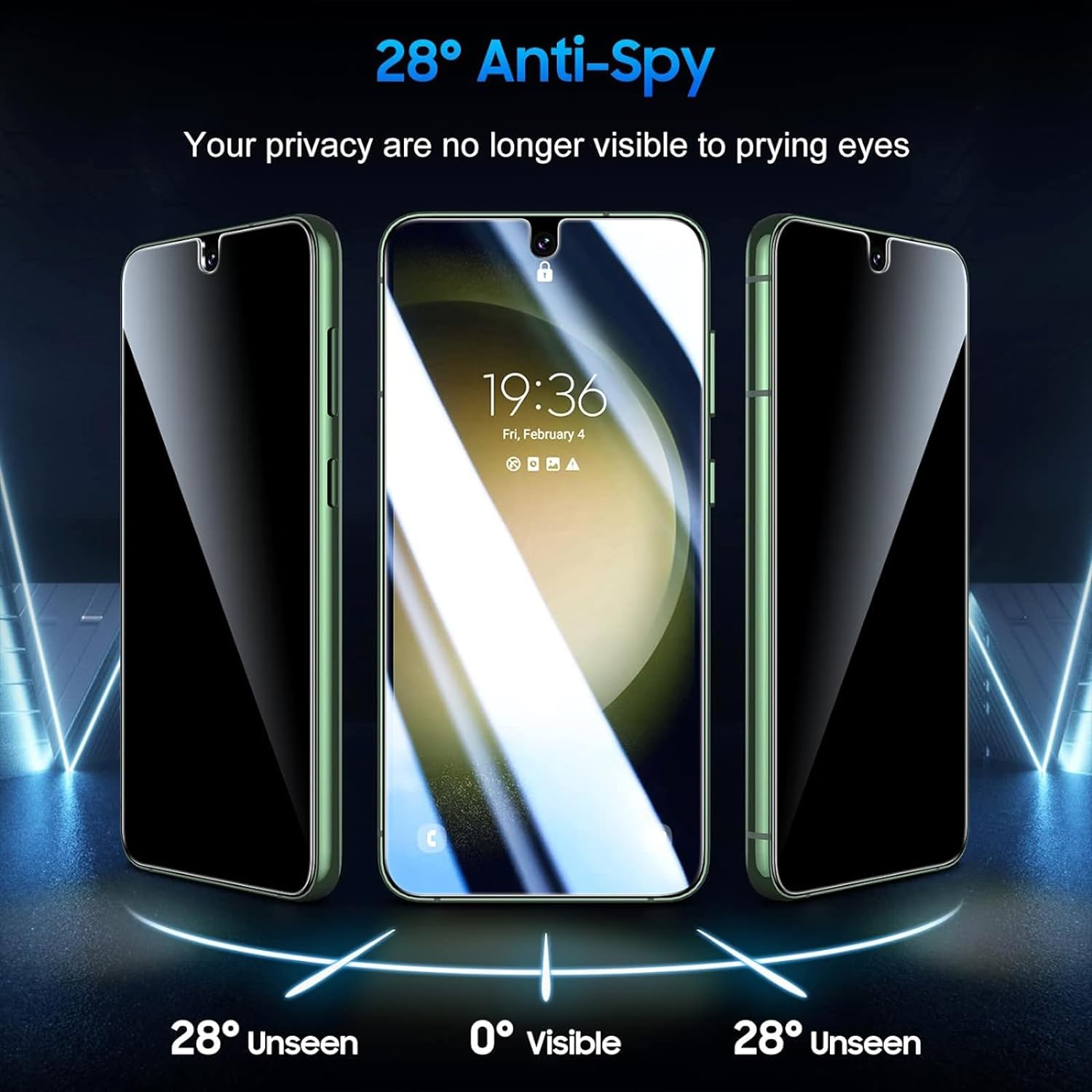 2 Pack Privacy Screen Protector,  3D Edge Anti-Peep Anti-Spy Fingerprint Works TPU Film  - NW2SP26 2220-2