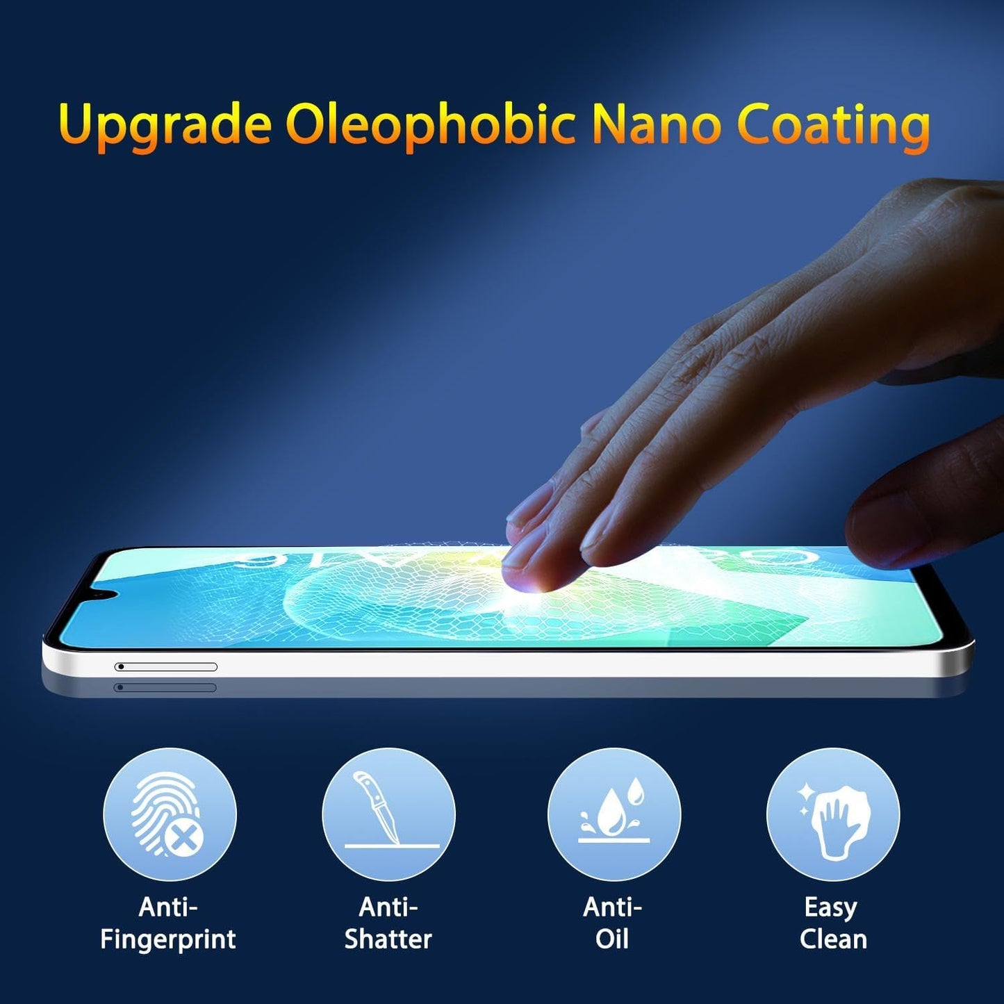 2 Pack Screen Protector,  9H Hardness (Fingerprint Unlock) Full Cover HD Clear Tempered Glass  - NW2SP36 2234-6