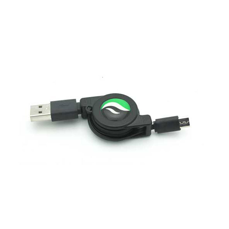 Retractable Cable with USB-C Adapter,  Black Sync Fast Charger Cord Power Wire  - NWC92+USB-C 2132-4