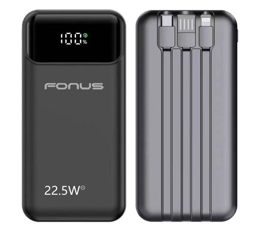  10000mAh Power Bank ,   LED Display  Built-in Cable  Portable Charger  Backup Battery  22.5W PD Fast Charge  - NWG38 2037-1
