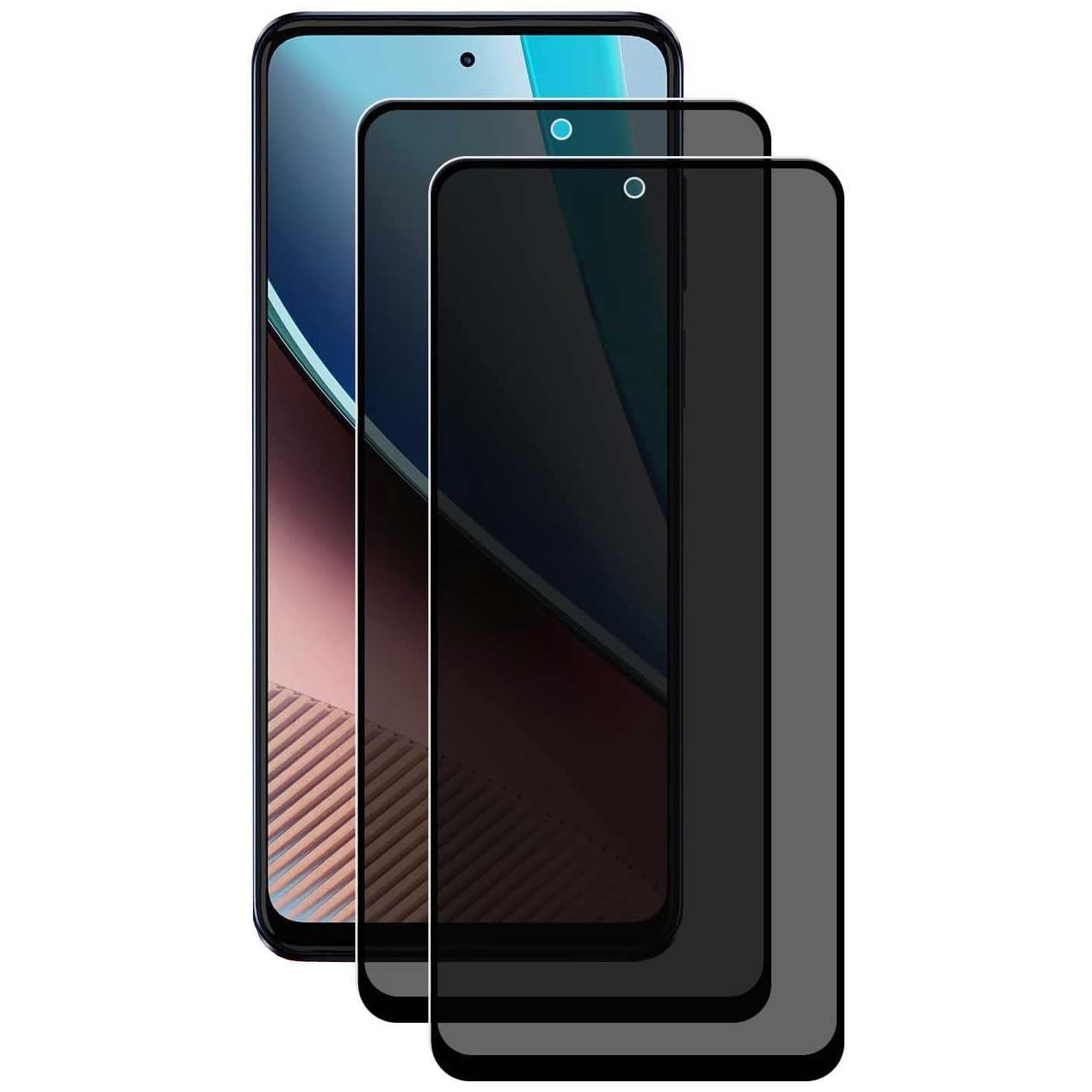 2 Pack Privacy Screen Protector,  3D Edge Anti-Peep 9H Hardness Anti-Spy Tempered Glass  - NW2SP25 2219-1