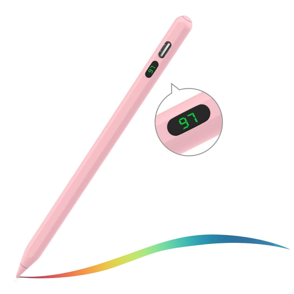 Active Digital Display Stylus,  Palm Rejection Rechargeable Capacitive Pink Touch Pen  - NWV63 2100-1