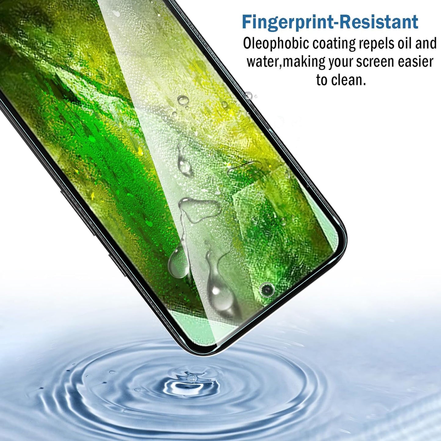  2 Pack Screen Protector ,  9H Hardness (Fingerprint Unlock) Full Cover HD Clear Tempered Glass  - NW2V70 2109-3