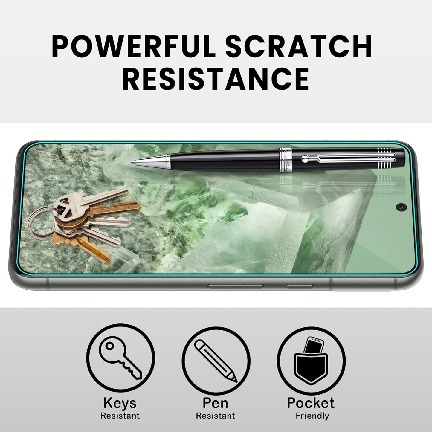  2 Pack Screen Protector ,  9H Hardness (Fingerprint Unlock) Full Cover HD Clear Tempered Glass  - NW2SP23 2192-5