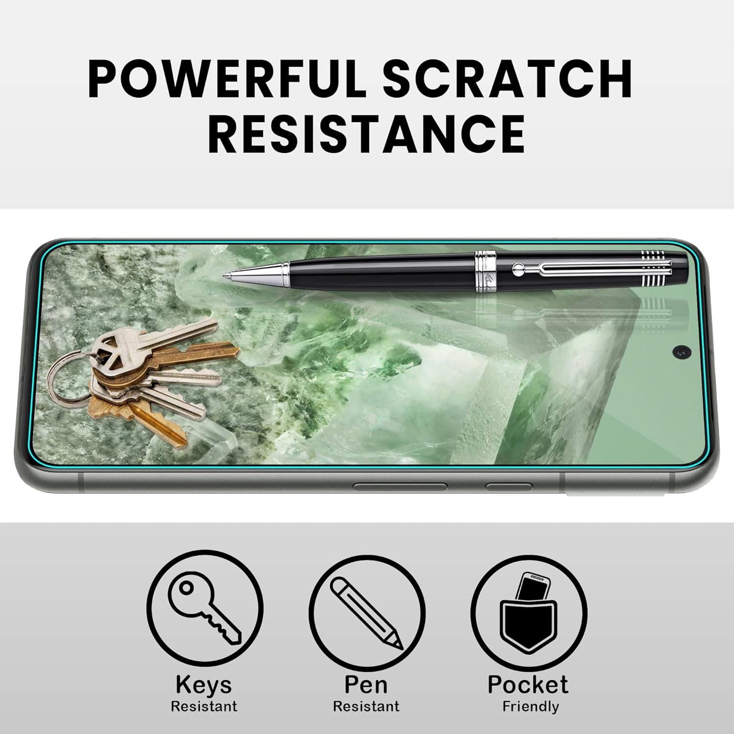 2 Pack Screen Protector ,  9H Hardness (Fingerprint Unlock) Full Cover HD Clear Tempered Glass  - NW2SP23 2192-5