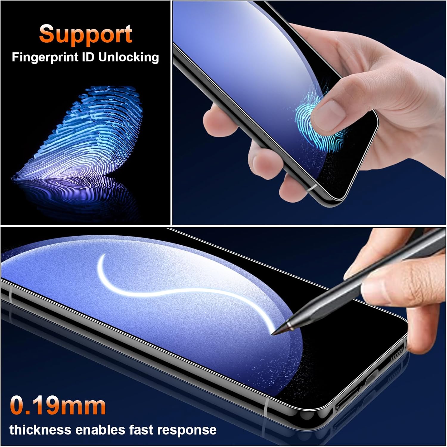 2 Pack Matte Screen Protector,  3D Edge Fingerprint Works Anti-Fingerprint Anti-Glare TPU Film  - NW2SP16 2162-3