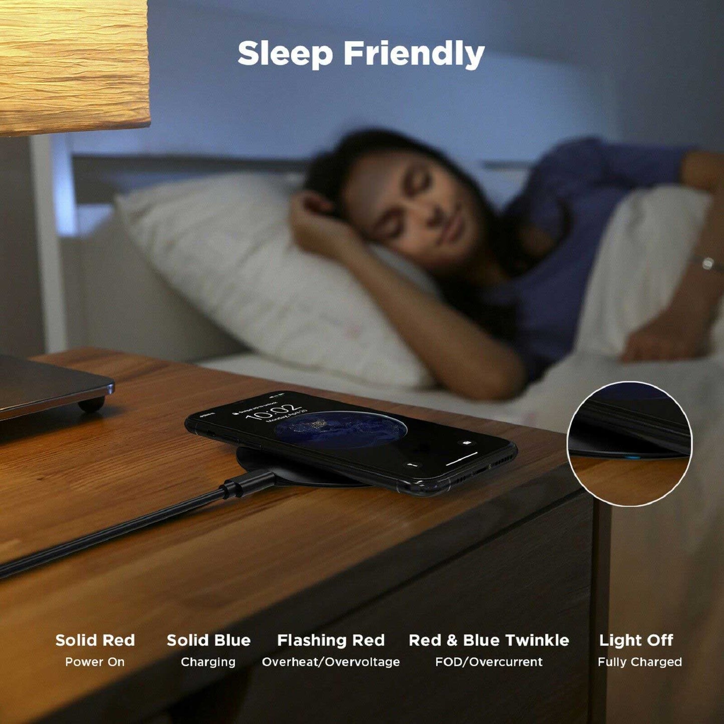 15W Fast Wireless Charger,  Quick Charge  Slim Charging Pad  Power Adapter With USB Wall Charger  - NWWH4 2284-6