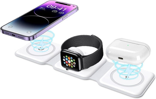 15W Magnetic Wireless Charger ,   USB-C   Quick Charge  Slim Foldable  Charging Pad   Fast Charge   - NWR05 2015-1